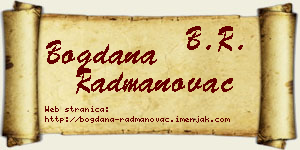 Bogdana Radmanovac vizit kartica